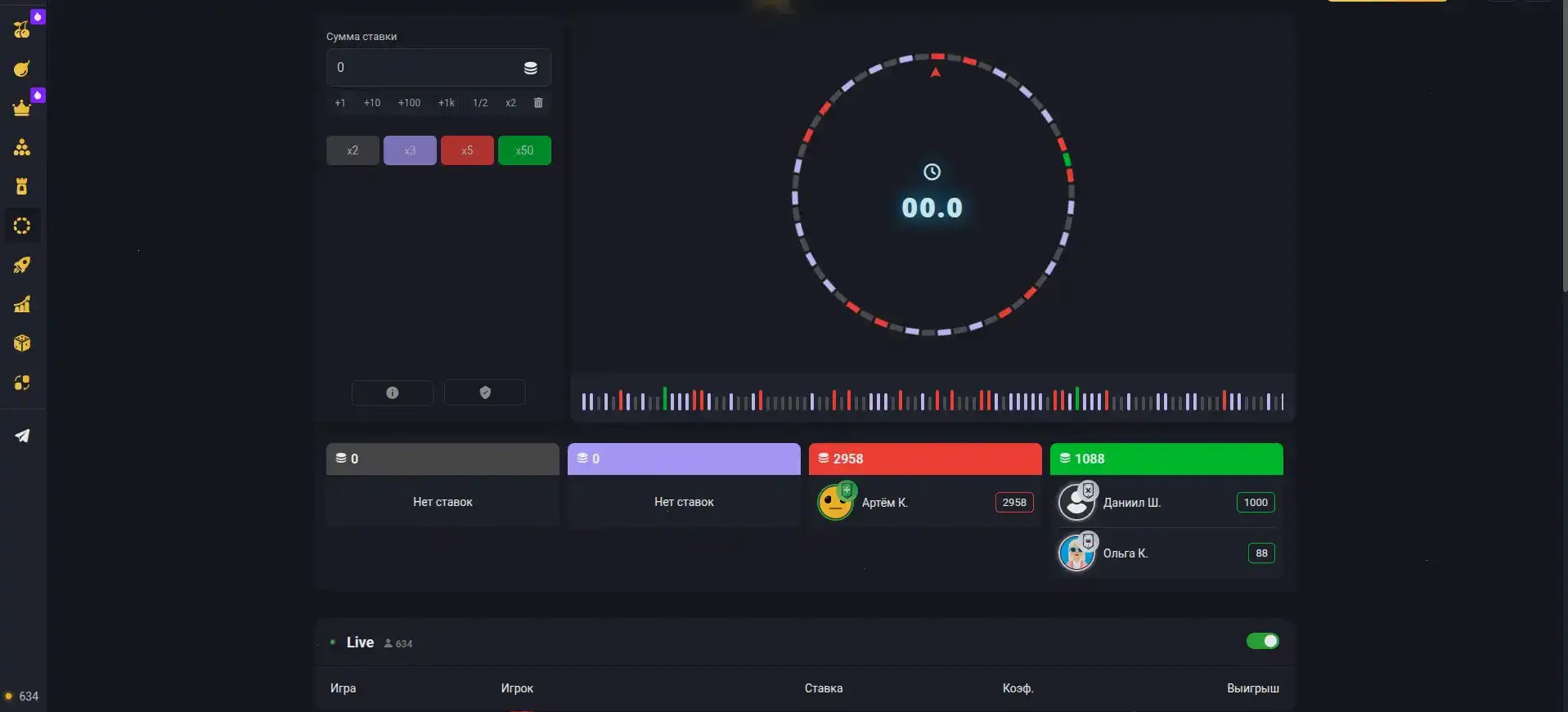 Мобильная версия казино Онион на экране смартфона